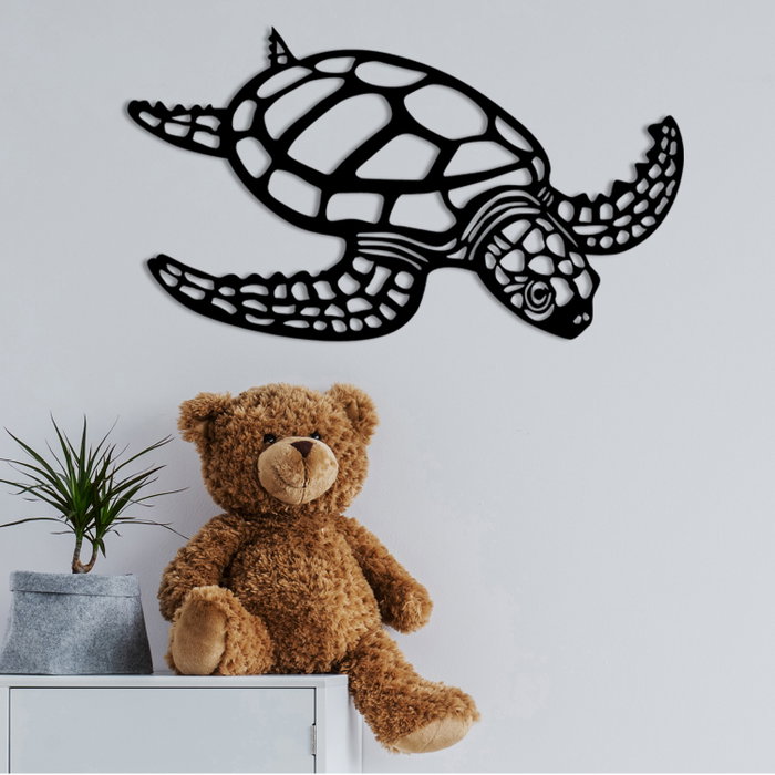 Wallity Caretta Caretta Escultura de Pared de Metal Negro Wallity Caretta Caretta Escultura de Pared de Metal Negro